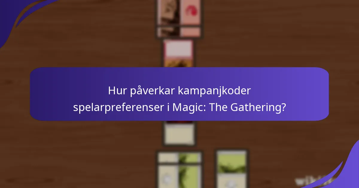 Hur påverkar kampanjkoder spelarpreferenser i Magic: The Gathering?