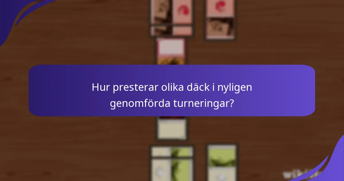 Hur presterar olika däck i nyligen genomförda turneringar?